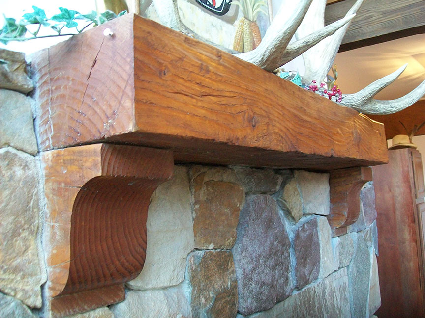 Reclaimed wood products, mantel beam